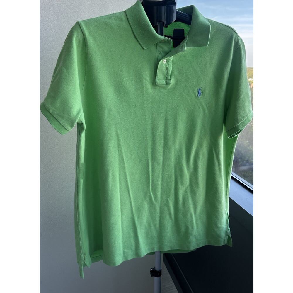 Polo Ralph Lauren Custom Slim Fit Polo Men's Green Short Sleeve Logo XL